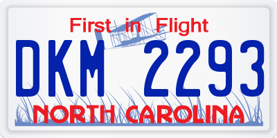 NC license plate DKM2293