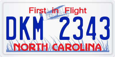 NC license plate DKM2343