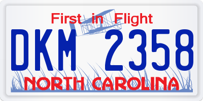 NC license plate DKM2358
