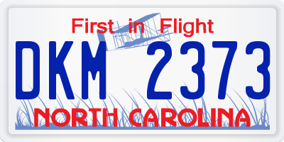 NC license plate DKM2373