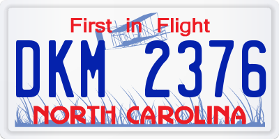 NC license plate DKM2376