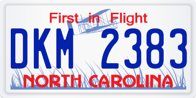 NC license plate DKM2383