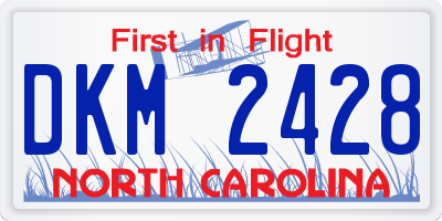 NC license plate DKM2428