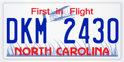 NC license plate DKM2430