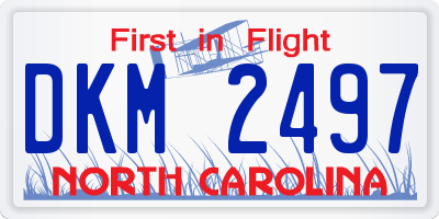 NC license plate DKM2497