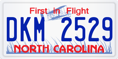 NC license plate DKM2529