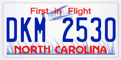 NC license plate DKM2530