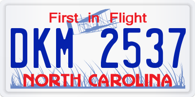NC license plate DKM2537