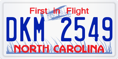 NC license plate DKM2549