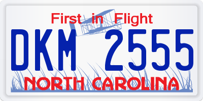 NC license plate DKM2555