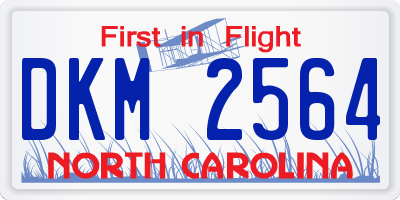 NC license plate DKM2564