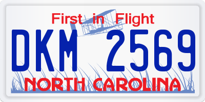 NC license plate DKM2569