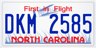 NC license plate DKM2585