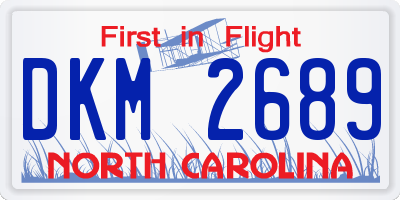 NC license plate DKM2689