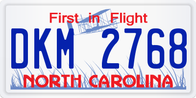 NC license plate DKM2768