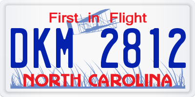 NC license plate DKM2812