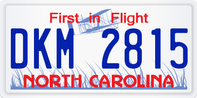 NC license plate DKM2815