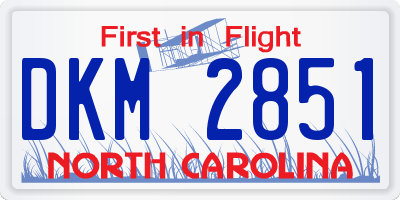 NC license plate DKM2851