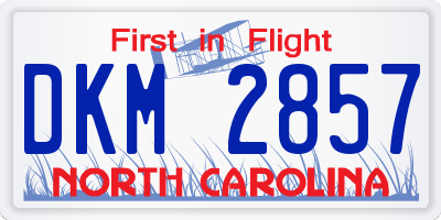 NC license plate DKM2857