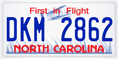 NC license plate DKM2862