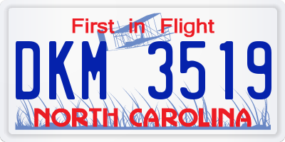 NC license plate DKM3519
