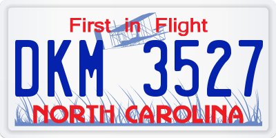 NC license plate DKM3527