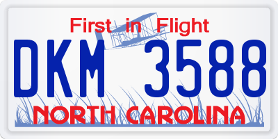 NC license plate DKM3588