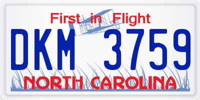 NC license plate DKM3759