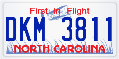 NC license plate DKM3811