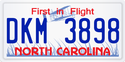NC license plate DKM3898