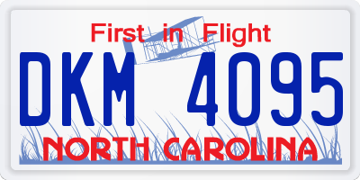 NC license plate DKM4095