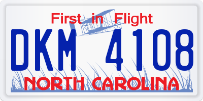 NC license plate DKM4108