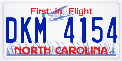 NC license plate DKM4154
