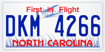 NC license plate DKM4266