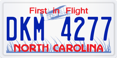 NC license plate DKM4277