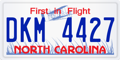 NC license plate DKM4427