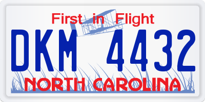 NC license plate DKM4432