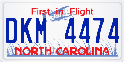 NC license plate DKM4474