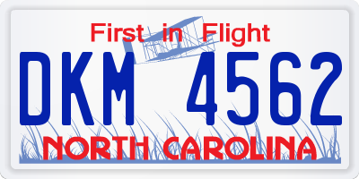 NC license plate DKM4562