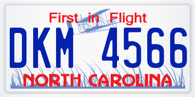 NC license plate DKM4566