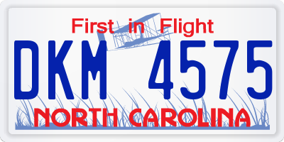 NC license plate DKM4575
