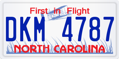 NC license plate DKM4787