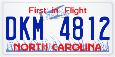 NC license plate DKM4812