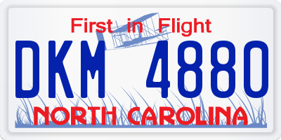 NC license plate DKM4880