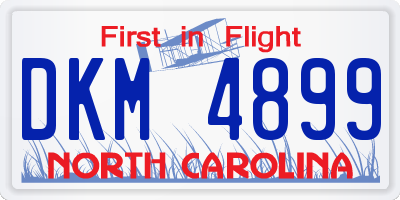 NC license plate DKM4899