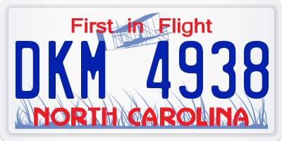 NC license plate DKM4938