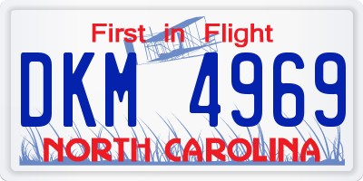 NC license plate DKM4969