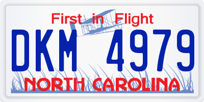 NC license plate DKM4979