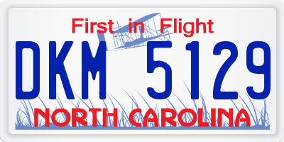 NC license plate DKM5129