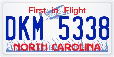 NC license plate DKM5338